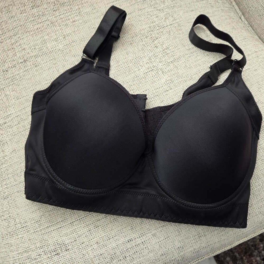 2 PACK-NEW- Women's Full Figure Back Smoothing Bras Wirefree - Black/Beige 44C - Picture 4 of 6